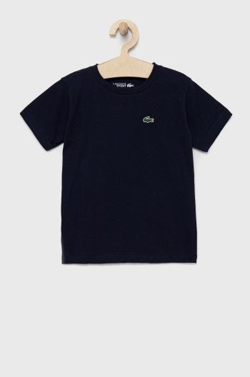 Detské tričko Lacoste tmavomodrá farba, jednofarebný
