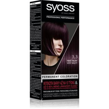 Syoss Color permanentní barva na vlasy odstín 3-3 Tmavě fialový 2x50 ml