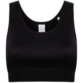 SF (Skinnifit) Dievčenský crop top s ramienkami - Čierna / čierna | 11-12 rokov