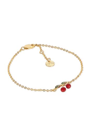 Strieborný pozlátený náramok Konges Sløjd 24K GOLD PLATED CHERRY BRACELET KS102266