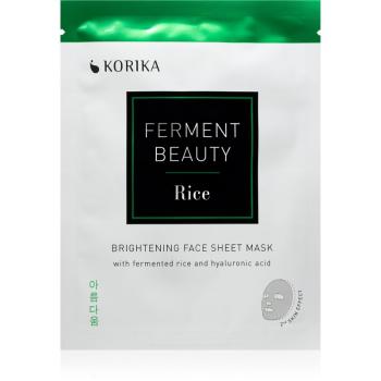 KORIKA FermentBeauty Brightening Face Sheet Mask with Fermented Rice and Hyaluronic Acid fényesítő hatású gézmaszk fermentált rizzsel és hialuronsavva