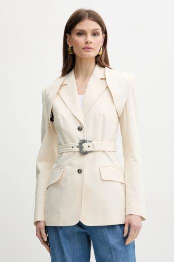 Sako Versace Jeans Couture béžová farba, jednoradová, jednofarebná, 78HAQ705 N0439