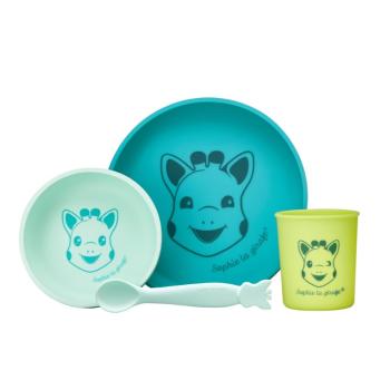 Sophie La Girafe Vulli Silicone Meal Set jedálenská súprava Green 6m+