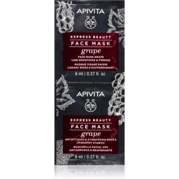 Apivita Express Beauty Firming Face Mask Grape protivrásková a spevňujúca maska na tvár 2 x 8 ml