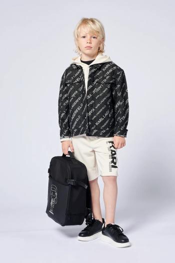 Detská bavlnená bunda Karl Lagerfeld čierna farba, Z30426