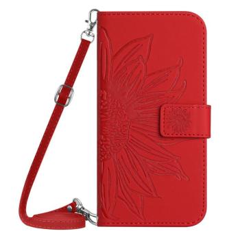ART SUNFLOWER Peňaženkový obal so šnúrkou pre Xiaomi Redmi A5 červený