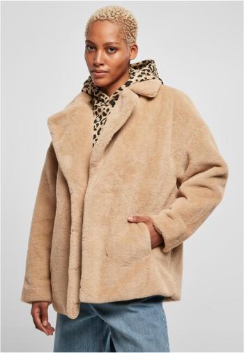 Urban Classics Ladies Lapel Teddy Jacket unionbeige - S