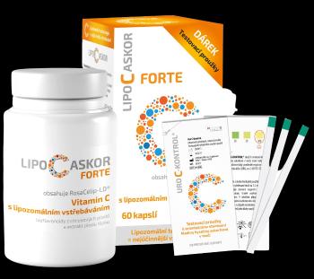 LIPO C ASCOR Forte vitamín C s lipozomálnym vstrebávaním 60 kapsúl + testovacie prúžky 4 ks