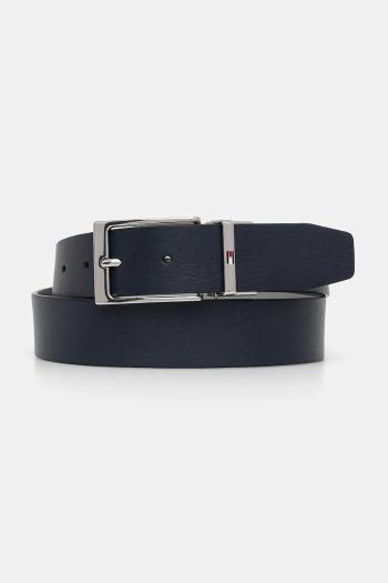 Kožený opasok Tommy Hilfiger pánsky, tmavomodrá farba, AM0AM13178