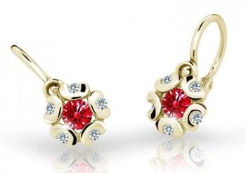 Cutie Jewellery Zlaté detské náušnice C2178-10-X-1 červená
