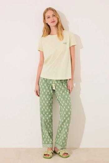 Bavlnené pyžamo women'secret zelená farba, bavlnené, 3599211
