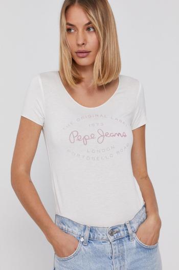 Tričko Pepe Jeans Paiges dámske, biela farba