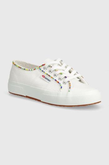 Tenisky Superga 2750 MULTICOLOR BEADS dámske, biela farba, S31352W
