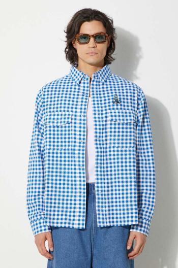 Bavlnená košeľa ICECREAM Longsleeve Printed Check Shirt pánska, voľný strih, s klasickým golierom, IC24222