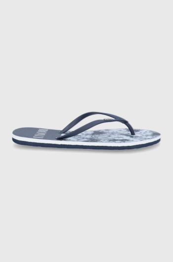 Žabky Roxy Viva dámske, tmavomodrá farba, na plochom podpätku, ARJL100683