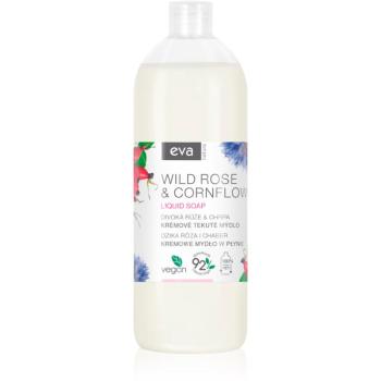 Eva Natura Wild rose & Cornflower krémové tekuté mydlo na ruky náhradná náplň 1000 ml