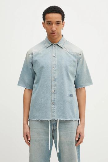 Rifľová košeľa MM6 Maison Margiela pánska, voľný strih, s klasickým golierom, SH0DR0006