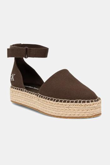 Espadrilky Calvin Klein Jeans FLATFORM ESPADRILLE SLING MG hnedá farba, na platforme, YW0YW01735
