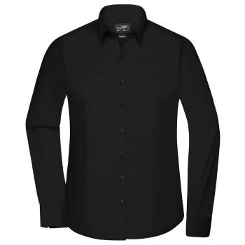 James & Nicholson (Daiber) Dámska košeľa s dlhým rukávom JN677 - Čierna | XXXL