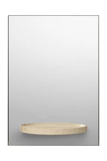 Nástenné zrkadlo s poličkou ferm LIVING Symmetry Mirror béžová farba
