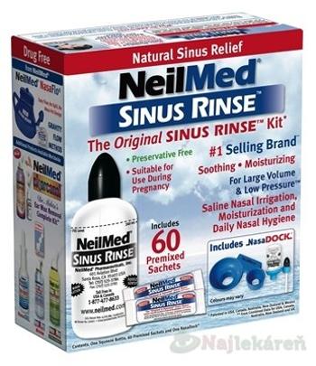 NeilMed Sinus Rinse Original Kit fľaška 240 ml + vrecúška morská soľ 60 ks, na hygienu nosa