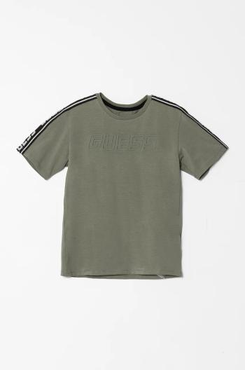 Detské tričko Guess zelená farba, s nášivkou, L4YI50 J1314