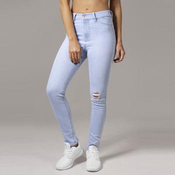 Urban Classics Ladies High Waist Skinny Denim Pants lightblue