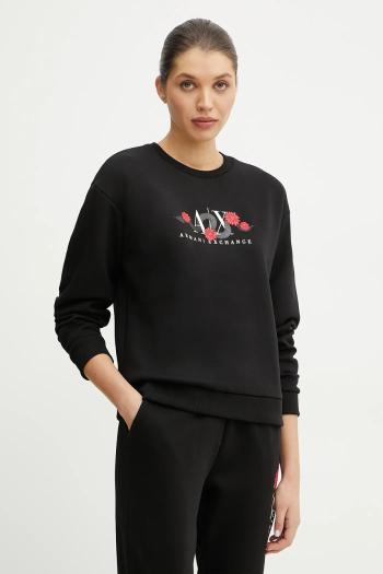 Mikina Armani Exchange dámska, čierna farba, s nášivkou, XW000313 AF12261