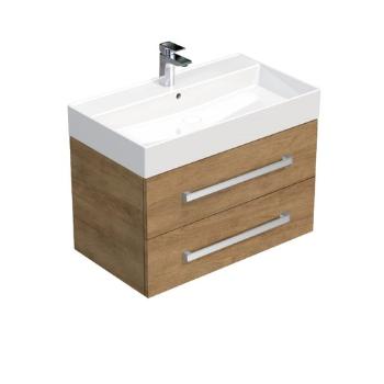 Kúpeľňová skrinka s umývadlom SAT Cube Way 80x47,5x46 cm dub Hickory CUBE46802DHSAT