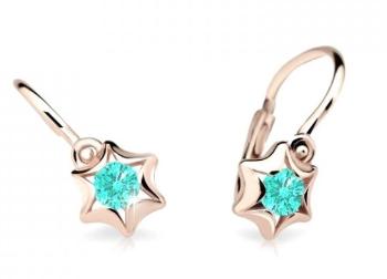 Cutie Jewellery Detské náušnice z ružového zlata C2159-10-X-4 svetlo zelená