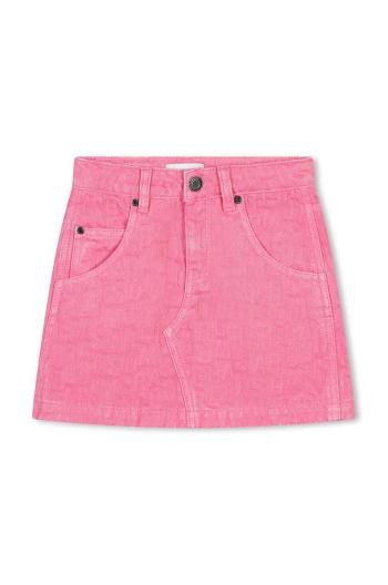 Dievčenská rifľová sukňa Marc Jacobs ružová farba, mini, rovný strih, W60246