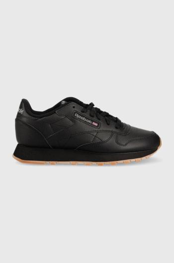 Detské kožené tenisky Reebok Classic Cl Lthr čierna farba