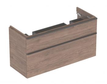 GEBERIT - Smyle Square Umývadlová skrinka, 118x47x62 cm, 2 zásuvky, orech/lávová 500.356.JR.1