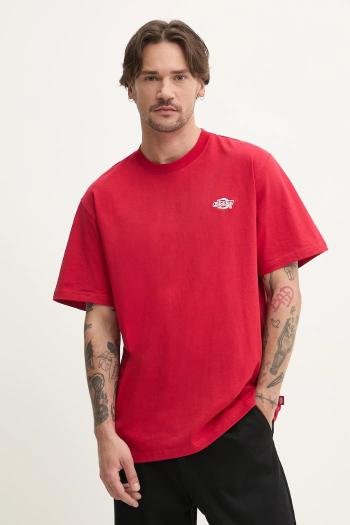 Bavlnené tričko Dickies pánske, červená farba, jednofarebné, DK0A4YAI0ER1