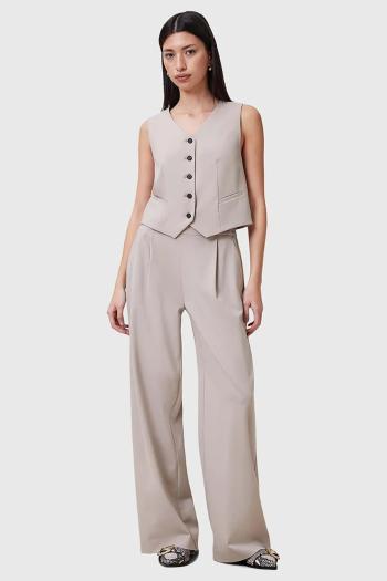 Nohavice AllSaints ALEIDA dámske, béžová farba, široké, stredne vysoký pás, W037QC