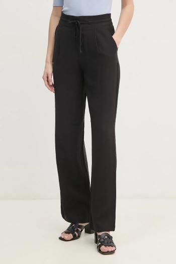 Nohavice Calvin Klein Jeans dámske, čierna farba, strih chinos, vysoký pás, J20J225339