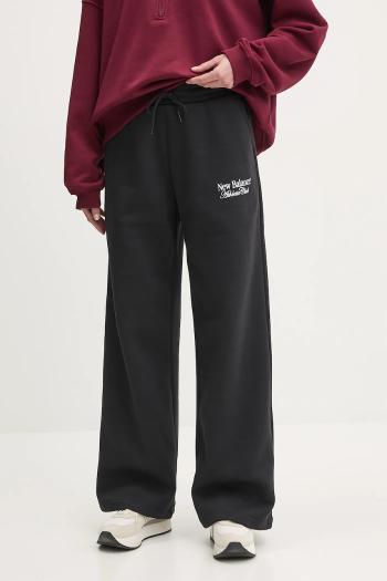 Tepláky New Balance dámske, čierna farba, jednofarebné, WP51954BK