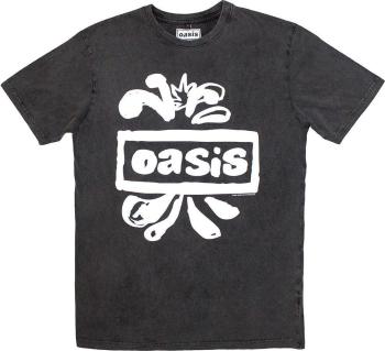 Oasis Tričko Logo Splat Stone Wash Unisex Charcoal Grey M