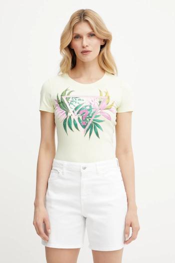 Tričko Guess dámske, žltá farba, W5GI07 J1314