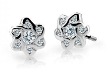 Cutie Jewellery Detské náušnice z bieleho zlata C2149-30-X-2 biela