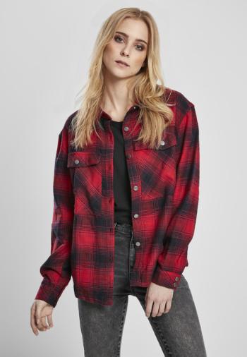 Urban Classics Ladies Check Overshirt darkblue/red - XS