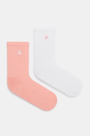 Ponožky United Colors of Benetton 2-pak oranžová farba, 6AO30702A