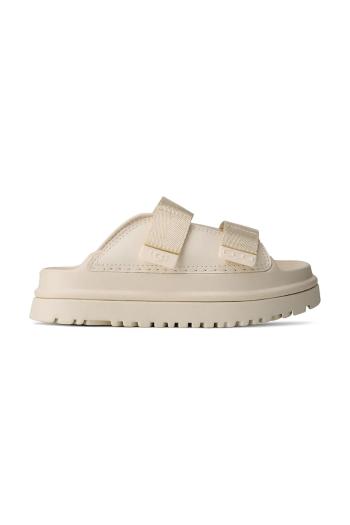 Šľapky UGG GOLDENGLOW SLIDE béžová farba, 1166513K
