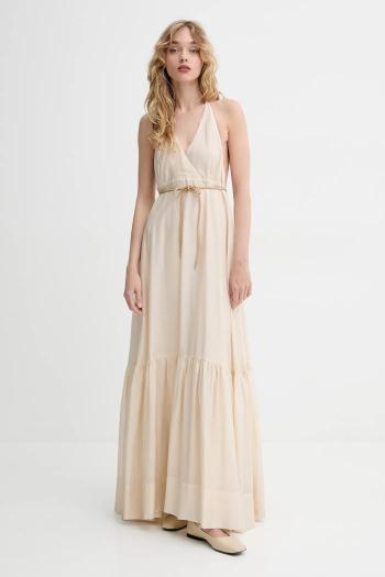 Šaty Blugirl Blumarine béžová farba, maxi, áčkový strih, RA5193.T2948