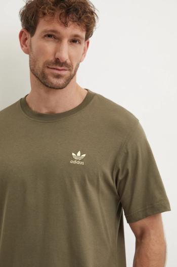 Bavlnené tričko adidas Originals pánske, zelená farba, jednofarebné, IZ2105