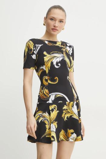 Šaty Versace Jeans Couture čierna farba, mini, áčkový strih, 78HAO908 NS636