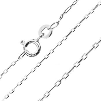 Jemná strieborná retiazka 925 - lesklé obdĺžniky, 1,2 mm