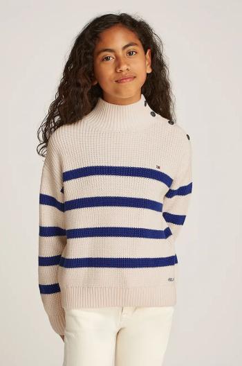 Detský sveter Tommy Hilfiger béžová farba, KG0KG08279