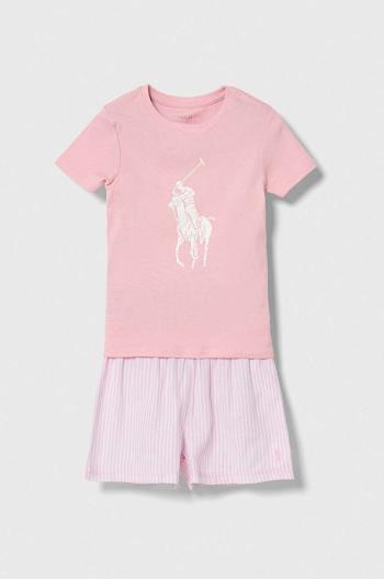 Detské pyžamo Polo Ralph Lauren ružová farba, vzorované