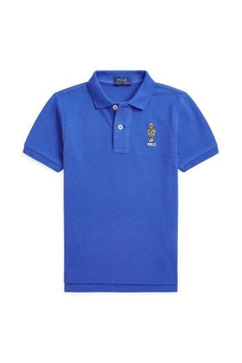 Detská bavlnená polokošeľa Polo Ralph Lauren jednofarebný, 322952585002